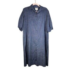 Jii Gloria Agatha Loose Fitting‎ Shirt Dress Women's Size L Indonesia